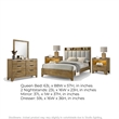 Queen Bedroom Set- Light Aspen Brown Gray- 5pc w 2 Nightstands