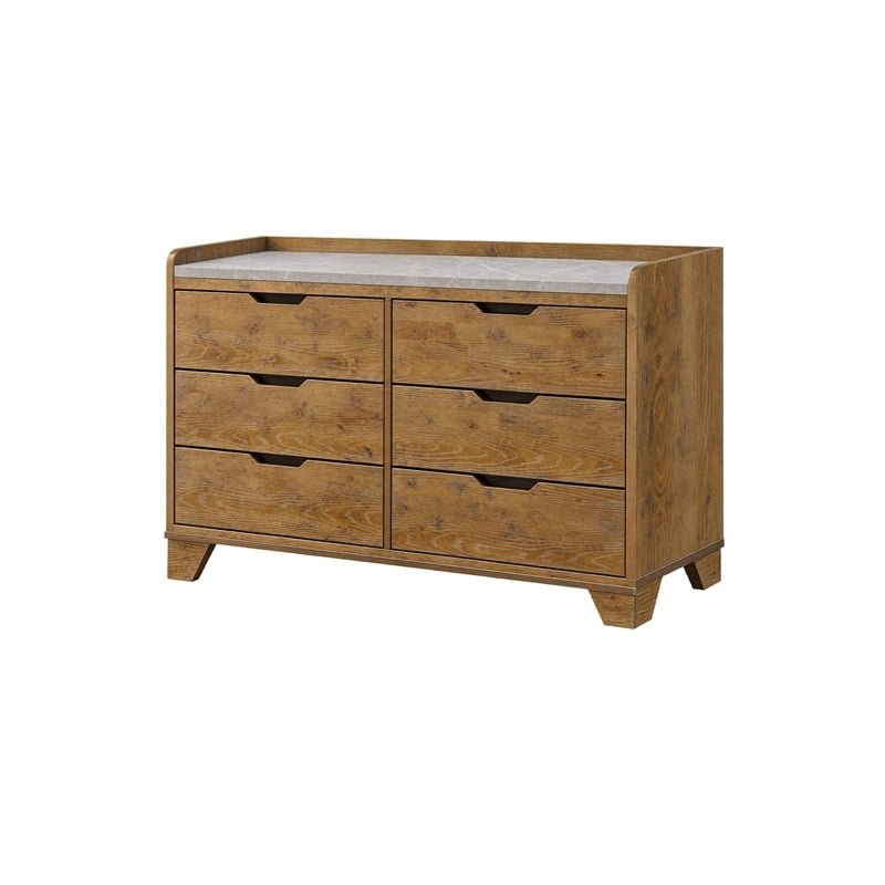 Queen Bedroom Set- Light Aspen Brown Gray- 4pc w 2 Nightstands- Dresser