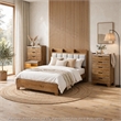 Queen Bedroom Set- Light Aspen Brown Gray- 4pc w Nightstand- Dresser