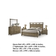 Queen Bedroom Set- Panel Design- Antique Oak Brown- 5pc w 2 Nighstands