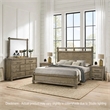 Queen Bedroom Set- Panel Design- Antique Oak Brown- 5pc w 2 Nighstands