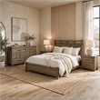 Queen Bedroom Set- Panel Design- Antique Oak Brown- 4pc w 2 Nighstands