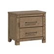 Queen Bedroom Set- Panel Design- Antique Oak Brown- 3pc w 2 NS