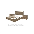 Queen Bedroom Set- Panel Design- Antique Oak Brown- 3pc w 2 NS