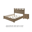 Queen Bedroom Set- Panel Design- Antique Oak Brown- 2pc w NS