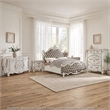 King Bedroom Set- Gray White- 5pc w 2 Nightstands- Dresser- Chest