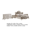 King Bedroom Set- Gray White- 4pc w 2 Nightstands- Dresser