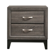 Full Bedroom Set- Gray and Black- 2 Piece Set with Nightstand
