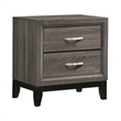 Full Bedroom Set- Gray and Black- 2 Piece Set with Nightstand