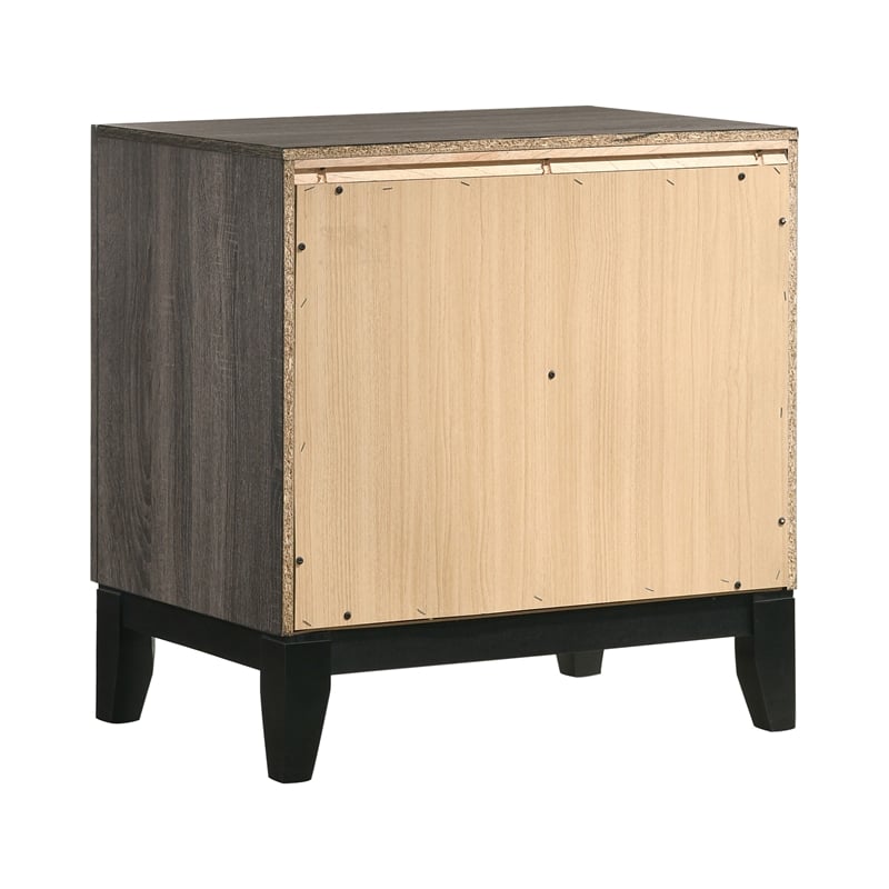 Full Bedroom Set- Gray and Black- 2 Piece Set with Nightstand