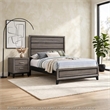 Full Bedroom Set- Gray and Black- 2 Piece Set with Nightstand