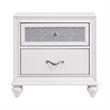 Queen Bedroom Set- White and Gray- 2 Piece Set with Nightstand