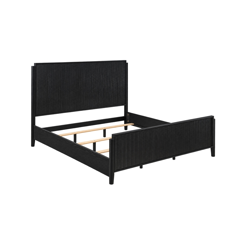 Queen Bedroom Set- Black and Gold- 2 Piece Set with Nightstand