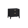 Queen Bedroom Set- Black and Gold- 2 Piece Set with Nightstand