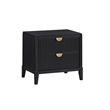 King Bedroom Set- Black and Gold- 2 Piece Set with Nightstand