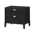 King Bedroom Set- Black and Gold- 2 Piece Set with Nightstand