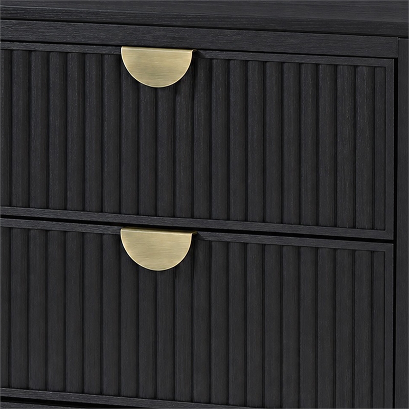 King Bedroom Set- Black and Gold- 2 Piece Set with Nightstand