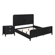 King Bedroom Set- Black and Gold- 2 Piece Set with Nightstand