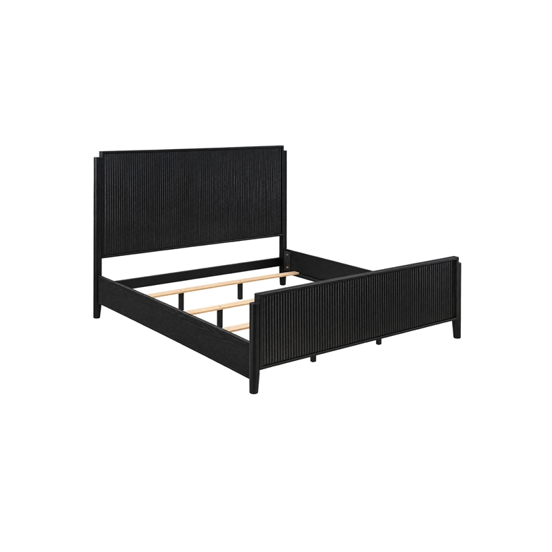 King Bedroom Set- Black and Gold- 3 Piece Set with 2 Nightstands