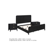 King Bedroom Set- Black and Gold- 3 Piece Set with 2 Nightstands