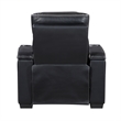 Cyrus Power Recliner w Headrest- Heat Massage- USB Ports-Black Leather