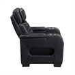 Cyrus Power Recliner w Headrest- Heat Massage- USB Ports-Black Leather