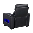 Cyrus Power Recliner w Headrest- Heat Massage- USB Ports-Black Leather