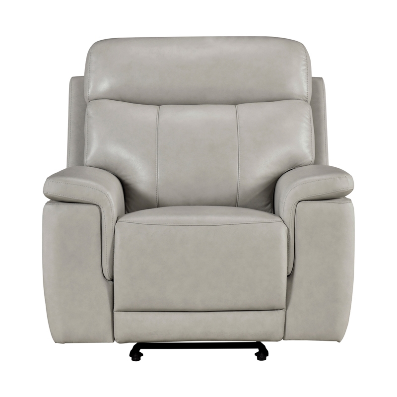 Zelda Power Glider Recliner- Power Headrest- USB- Gray Genuine Leather