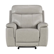 Zelda Power Glider Recliner- Power Headrest- USB- Gray Genuine Leather
