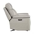 Zelda Power Glider Recliner- Power Headrest- USB- Gray Genuine Leather
