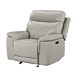 Zelda Power Glider Recliner- Power Headrest- USB- Gray Genuine Leather