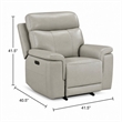 Zelda Power Glider Recliner- Power Headrest- USB- Gray Genuine Leather