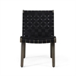 Chary Outdoor Lounge Chair- Rope Woven Seat and Back- Gray Wood