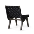 Chary Outdoor Lounge Chair- Rope Woven Seat and Back- Gray Wood