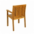 Alison Outdoor Dining Chair Set of 2- Brown Acacia Wood- Slat Panel