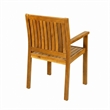 Alison Outdoor Dining Chair Set of 2- Brown Acacia Wood- Slat Panel