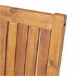 Alison Outdoor Dining Chair Set of 2- Brown Acacia Wood- Slat Panel
