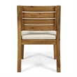 Outdoor Dining Chair Set of 2- Beige Polyester- Sandblast Natural Brown
