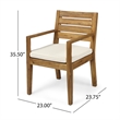 Outdoor Dining Chair Set of 2- Beige Polyester- Sandblast Natural Brown