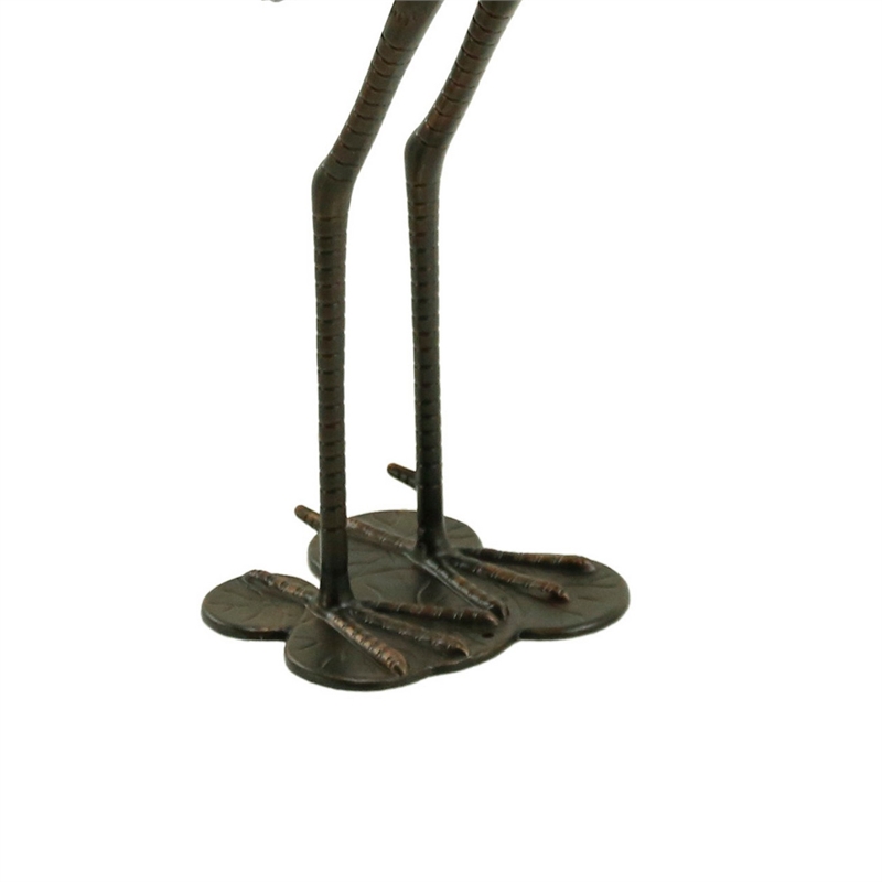 Suol Outdoor Decorative Crane Sculpture-Shiny Copper Finish Statue