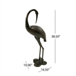 Suol Outdoor Decorative Crane Sculpture-Shiny Copper Finish Statue