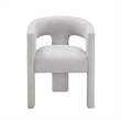 Mez Dining-Side Chair- Curved Design- Set of 2- Light Gray Boucle