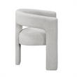 Mez Dining-Side Chair- Curved Design- Set of 2- Light Gray Boucle