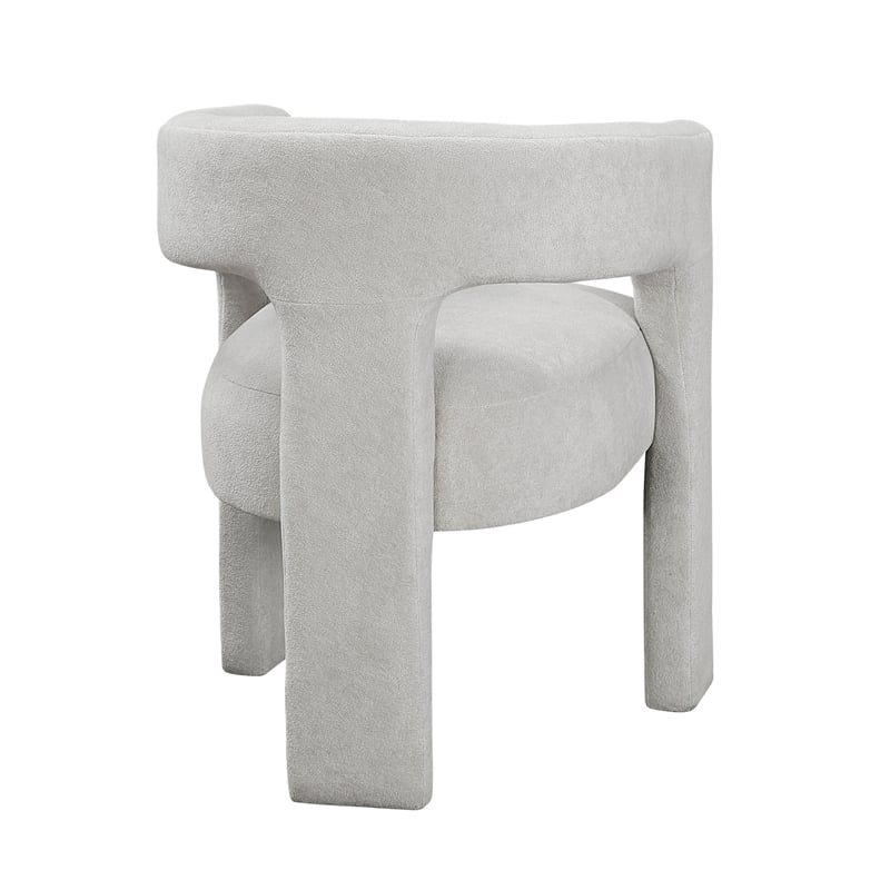 Mez Dining-Side Chair- Curved Design- Set of 2- Light Gray Boucle