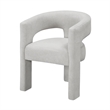 Mez Dining-Side Chair- Curved Design- Set of 2- Light Gray Boucle