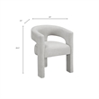 Mez Dining-Side Chair- Curved Design- Set of 2- Light Gray Boucle