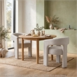 Mez Dining-Side Chair- Curved Design- Set of 2- Light Gray Boucle