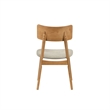 Zoya Dining Side Chair with Wooden Frame- Set of 2- Beige Fabric