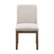 Masi Dining Side Chair Set of 2- Padded Seat- Light Gray Polyester- Brown