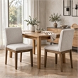 Masi Dining Side Chair Set of 2- Padded Seat- Light Gray Polyester- Brown